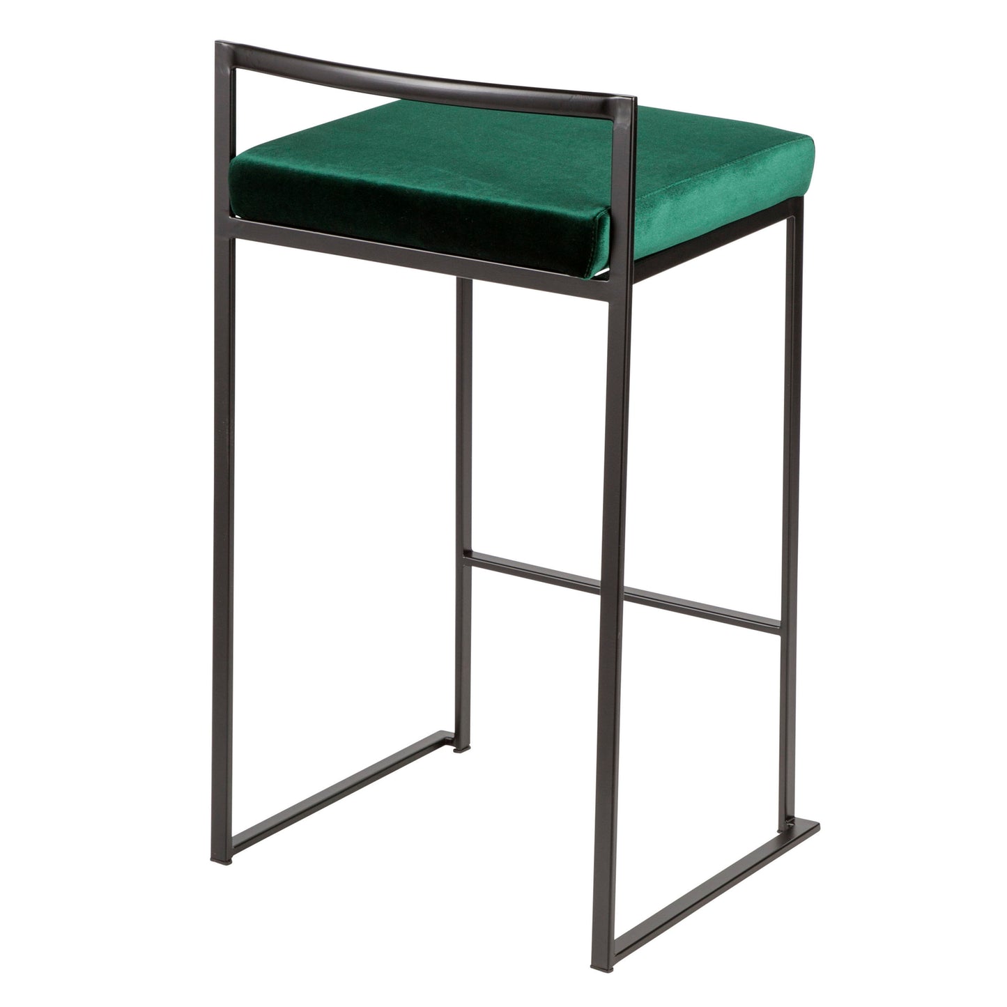 Fuji - Contemporary Stackable Counter Stool (Set of 2) - Black / Green