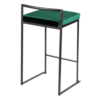 Fuji - Contemporary Stackable Counter Stool (Set of 2) - Black / Green