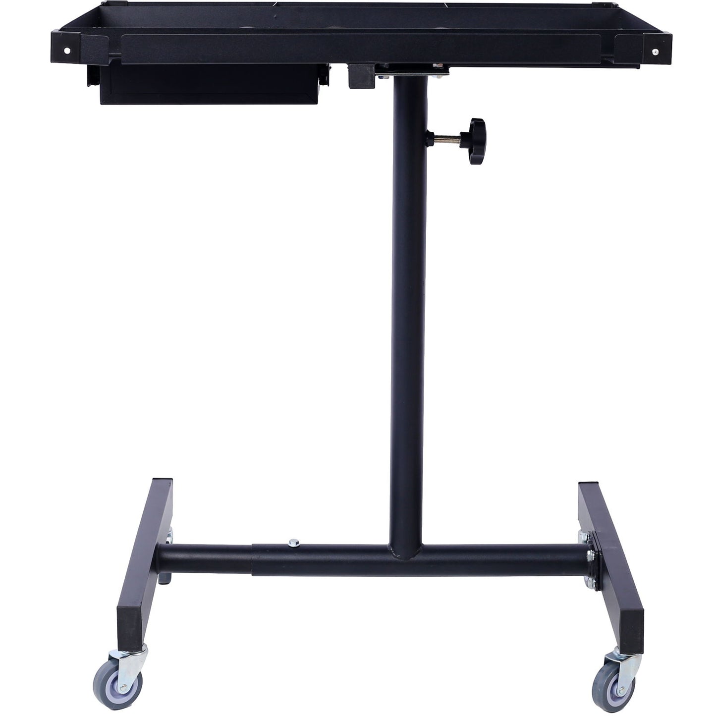 Adjustable Tear Down Work Table With Drawer For Garages, Repair Shops, And Diy, Portable, (4) 2.5" Swivel Casters, 220 Pound Capacity, Rubber Corners, Heavy Duty Steel - Black