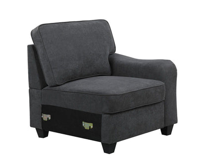 Leo - Woven 8 Piece Modular L-Shape Sectional Sofa And Ottoman - Dark Gray