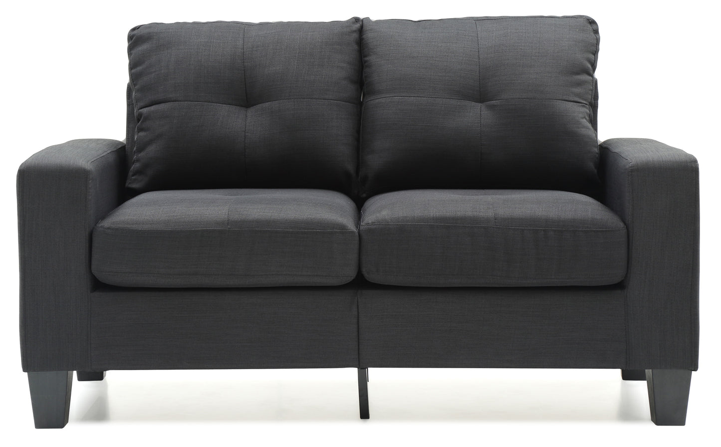 Modern Design Modular Loveseat - Black