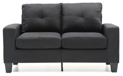 Modern Design Modular Loveseat - Black