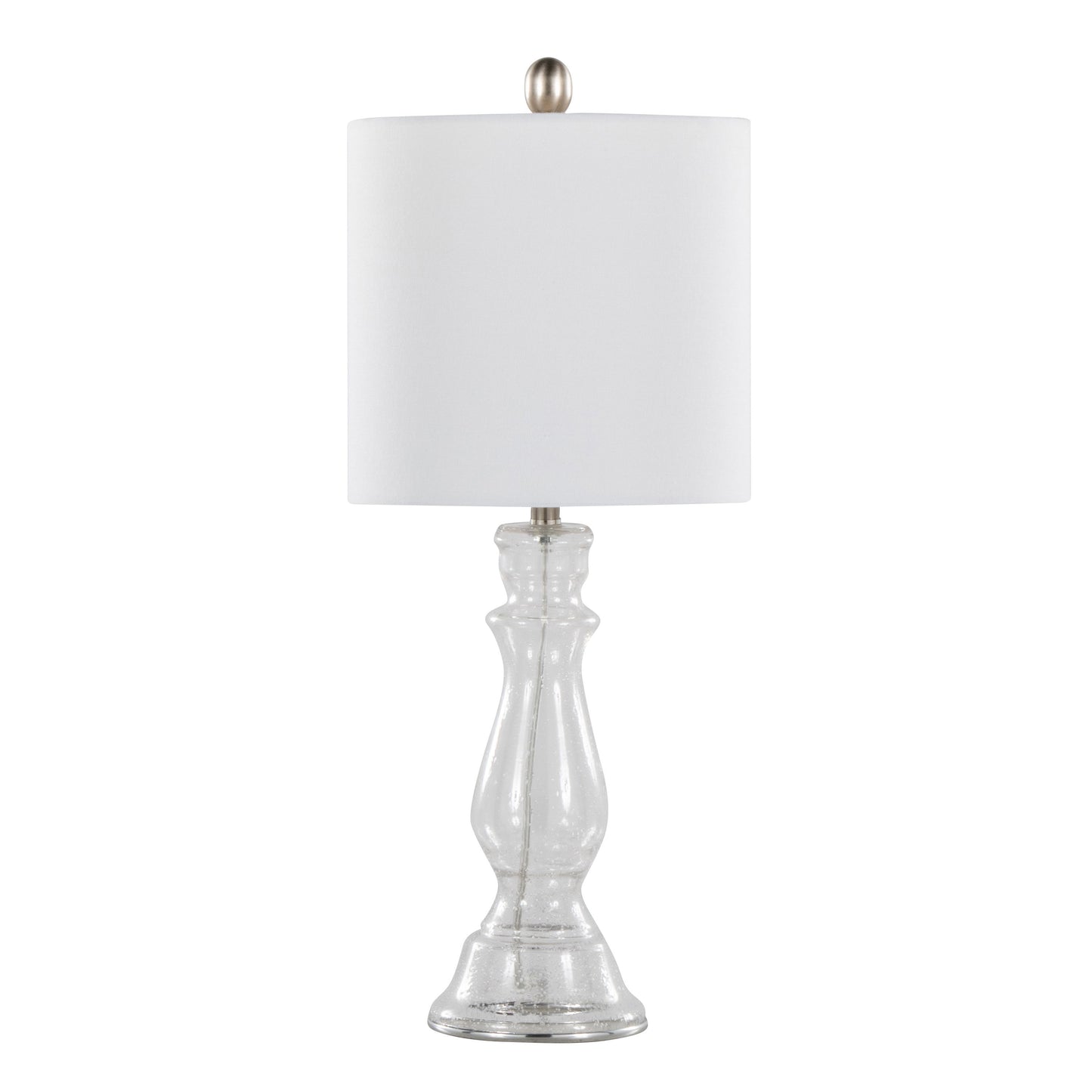 Bishop - Contemporary Table Lamp (Set of 2) - Clear / Nickel / White