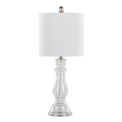 Bishop - Contemporary Table Lamp (Set of 2) - Clear / Nickel / White
