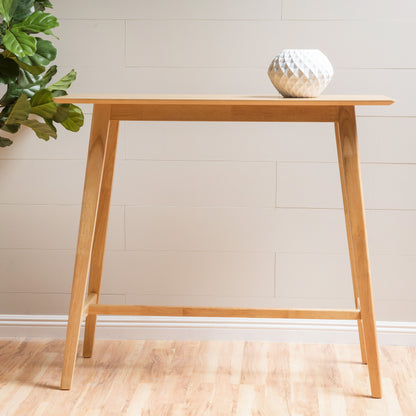 Bar Height Dining Table With Splayed Legs And Elongated Rectangular Top - Natural