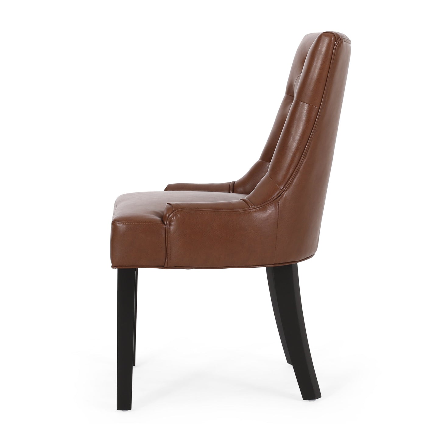 Cheney - Contemporary Dining Chair (Set of 2) With Tufted Design - Light Brown