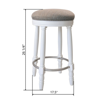 26" Counter Height Swivel Bar Stools (Set of 2) With Upholstered Seat - White