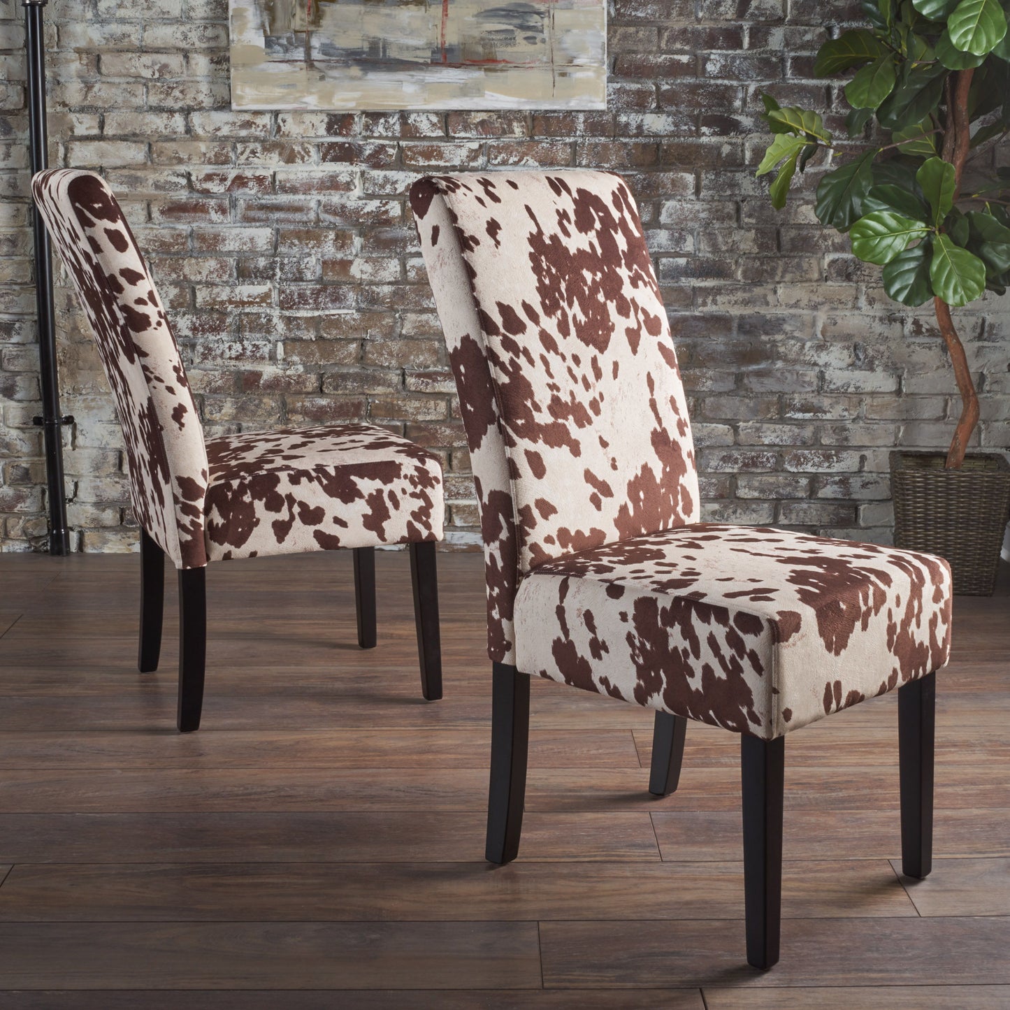 Modern Velvet Dining Chair (Set of 2) With Armless Design - Beige