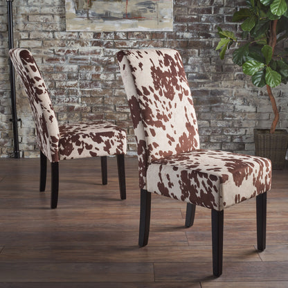 Modern Velvet Dining Chair (Set of 2) With Armless Design - Beige
