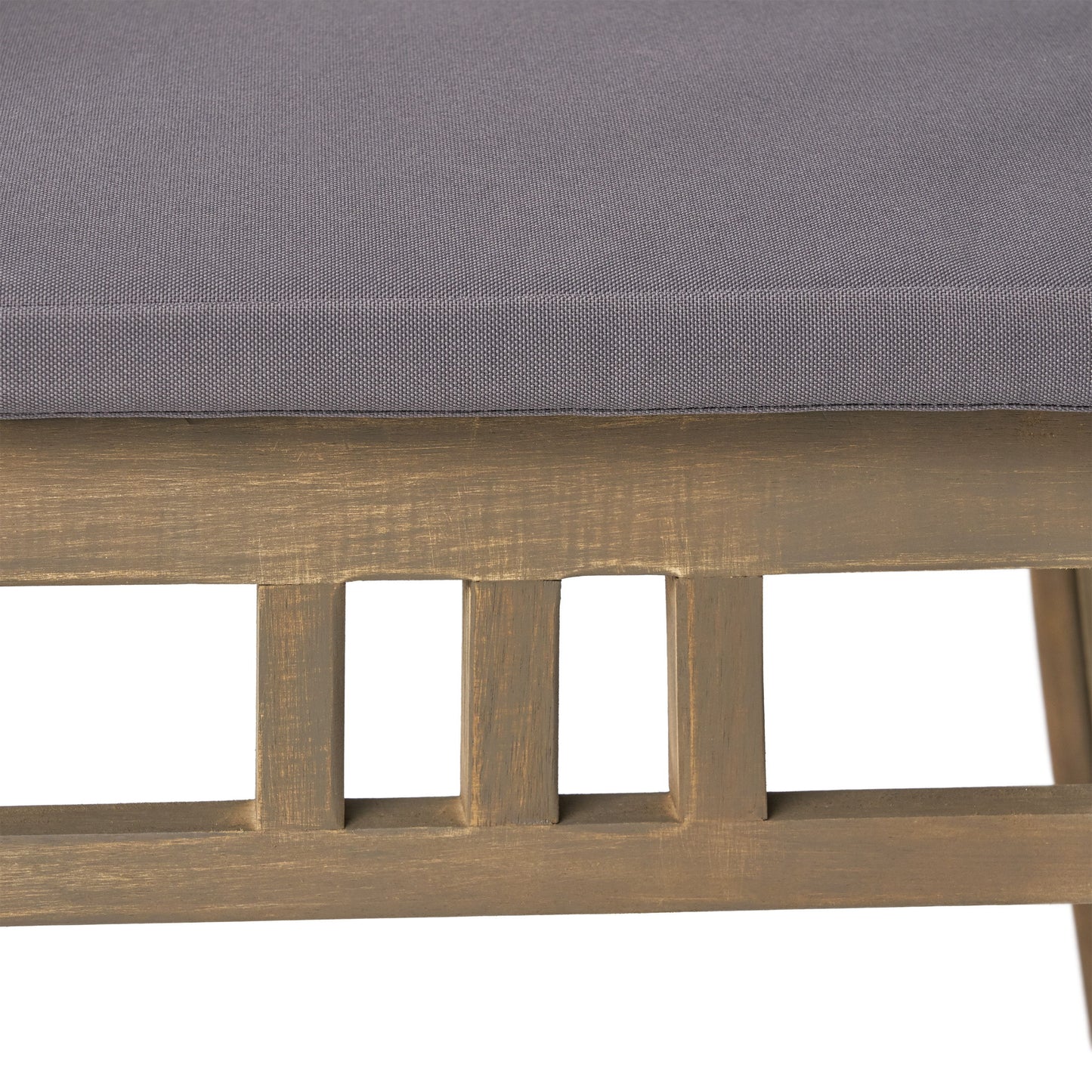 Outdoor Wooden Dining Chairs With Cushions, (Set of 2) - Dark Gray / Gray
