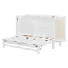 Queen Murphy Bed With Hidden Storage & Modern Woven Design - White