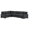L-Shaped Sofa Sectional Sofa Couch Pull-Out Sofa Bed With Charging Devices And Cup Holders For Living Room - Blue Black