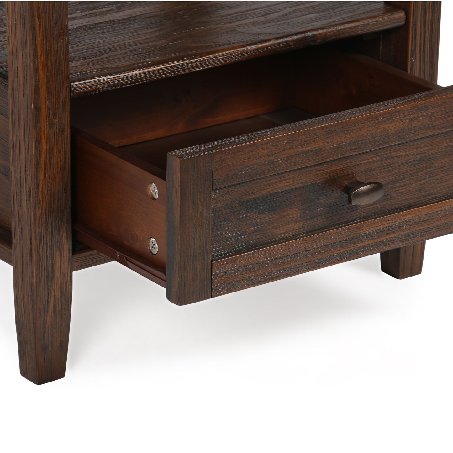 Warm Shaker - End Table - Distressed Charcoal Brown