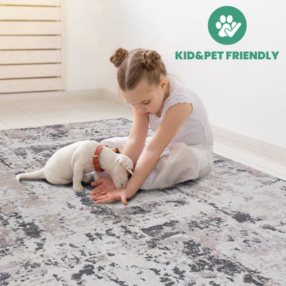 Payas - 6' X 9' Abstract Area Rug - Cream / Brown