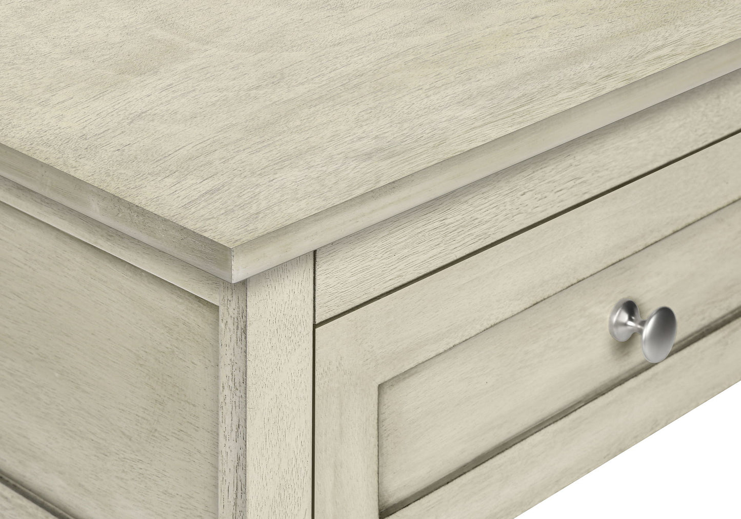 Accent End Table, 2 Tier, Storage Drawer, Transitional - White