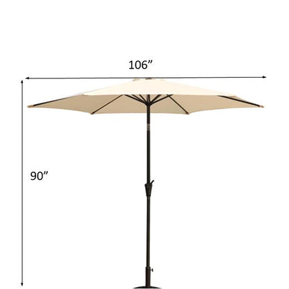 9' Pole Umbrella With Carry Bag - Creme