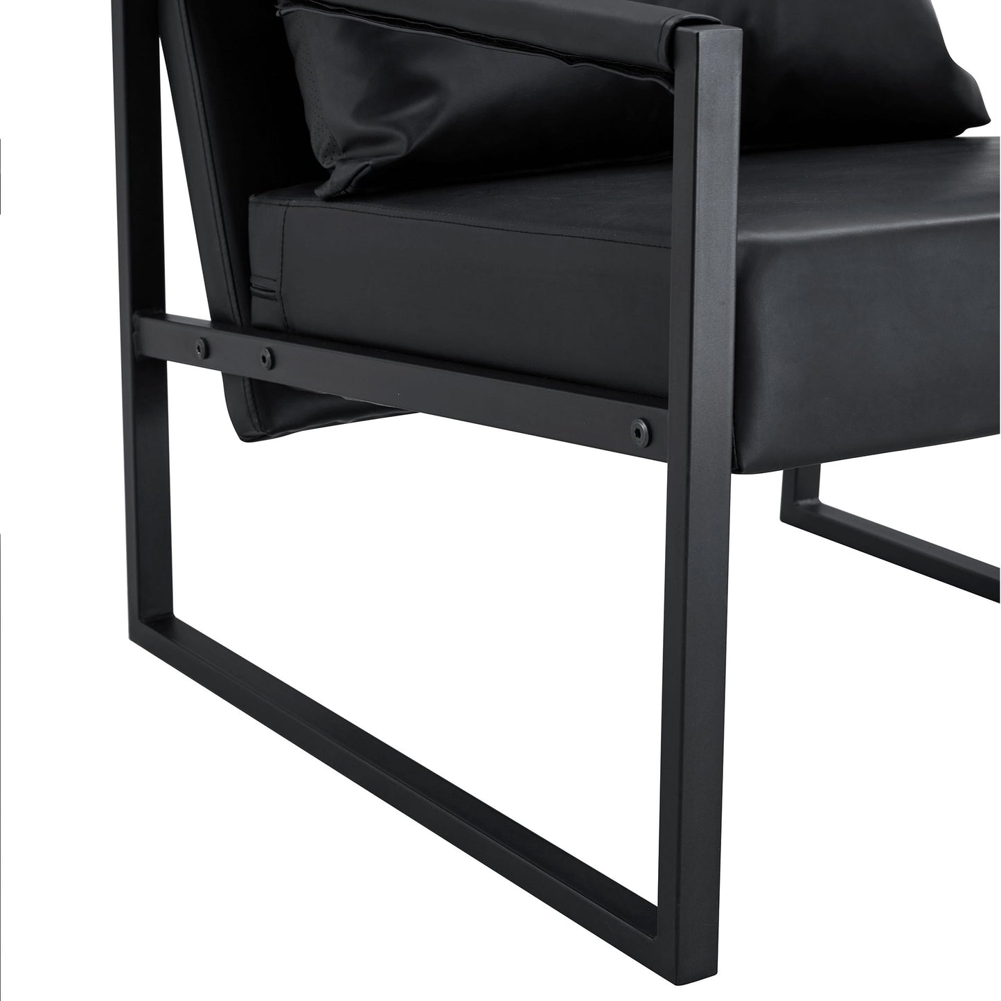 Classic Metal Frame Sofa Ergonomically Designed, A Perfect Blend Of Modern And Industrial Styles - Black