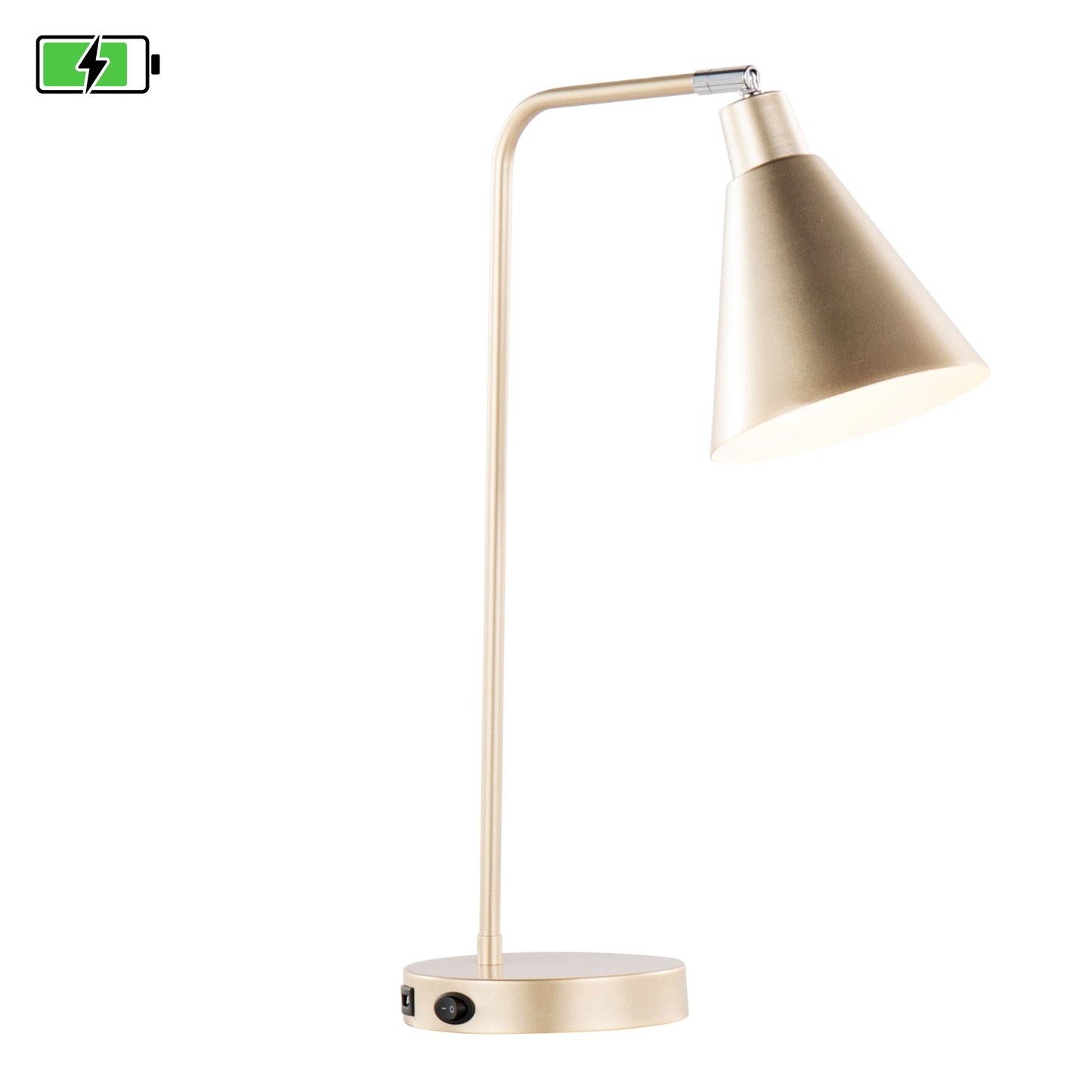 Pix - Contemporary Task Lamp Built In USB Port - Champagne Gold / White