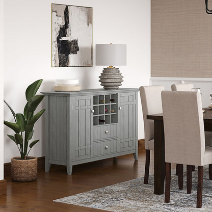 Bedford - Sideboard Buffet And Wine Rack - Fog Gray