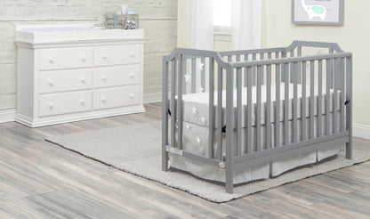 Celeste - 3 In 1 Convertible Island Crib - Light Gray