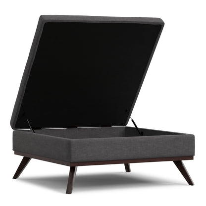 Owen - Extra Large Square Coffee Table Storage Ottoman - Gray