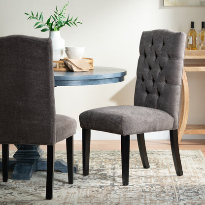 Harriet - Tufted Dining Chair (Set of 2) - Dark Gray