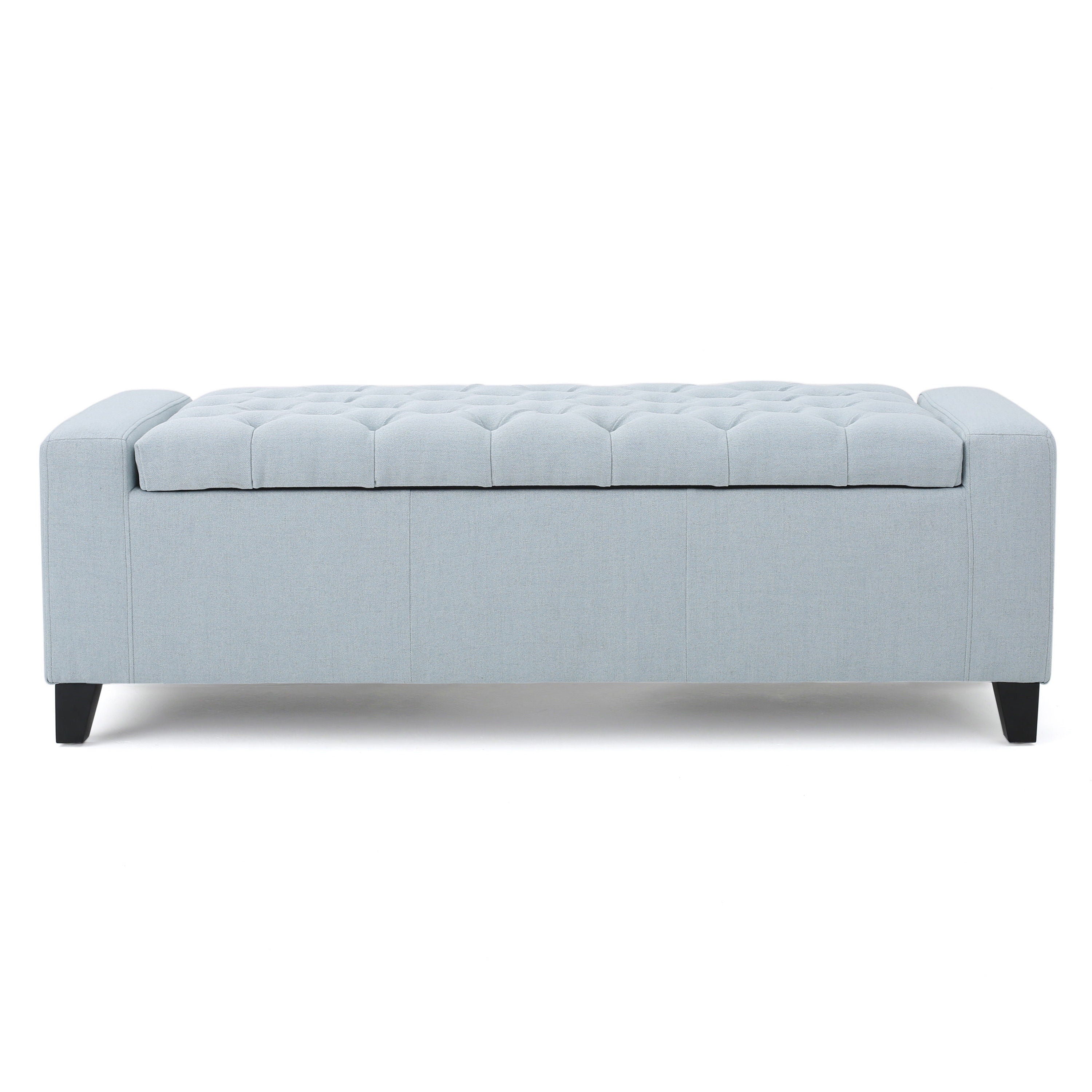 Stylish Guernsey Ottoman With Storage Function - Light Sky