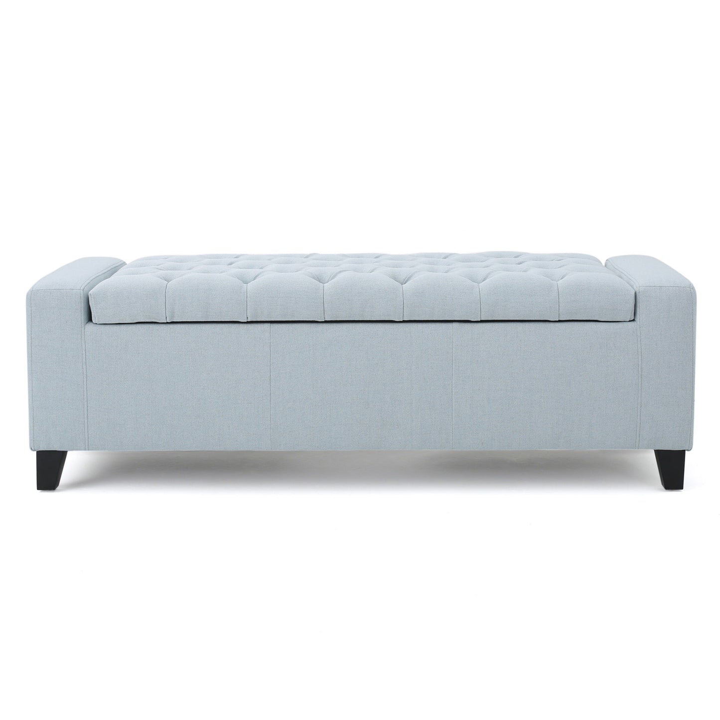Stylish Guernsey Ottoman With Storage Function - Light Sky