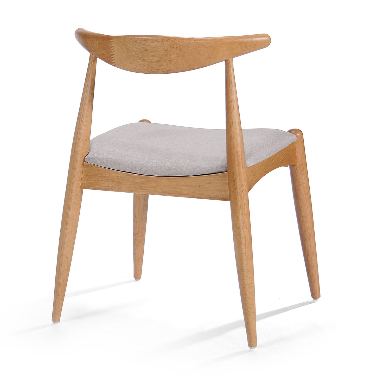 Candescent - Dining Chair With Curved Back And Wood Frame (Set of 2) - Beige