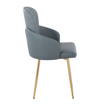 Dahlia - Contemporary Dining Chair (Set of 2) - Gray / Gold