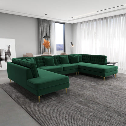 Brooke - U Shape Corner Sofa - Green