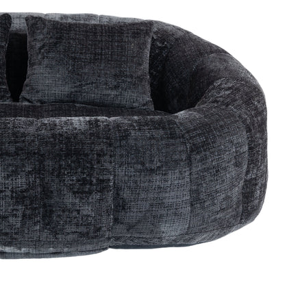 High Back Durable Comfort Bean Bag Sofa Couch For Adults And Kids - Black