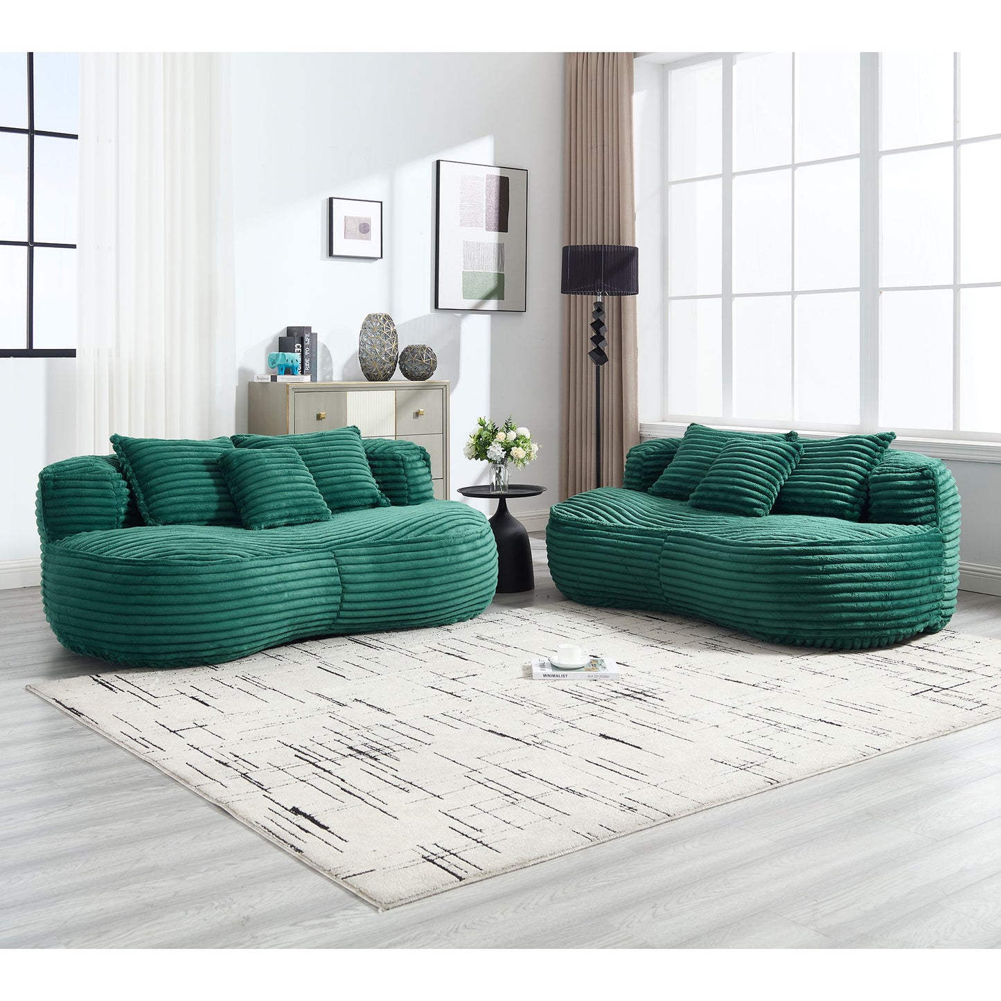 High Back Bean Bag Sofa Lounger For Adults And Kids, Indoor & Outdoor, Durable - Emerald