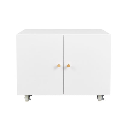 Office Furniture Copier Cabinet 2 Door Steel Copier Stand Mobile Pedestal File Printer Stand - White