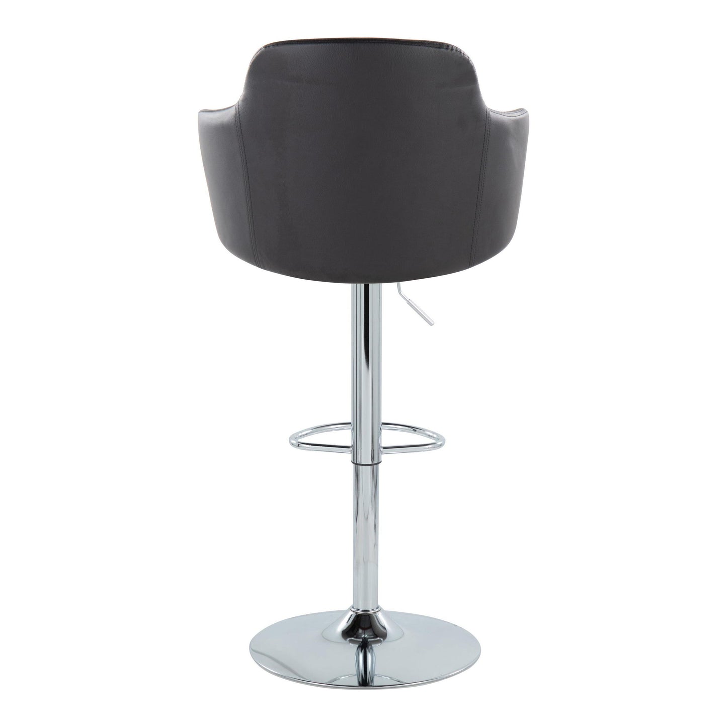Boyne - Contemporary Adjustable Barstool With Swivel With Oval Footrest (Set of 2) - Chrome / Black