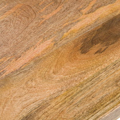 Selma - Metal And Wood Accent Table - Natural / Gold