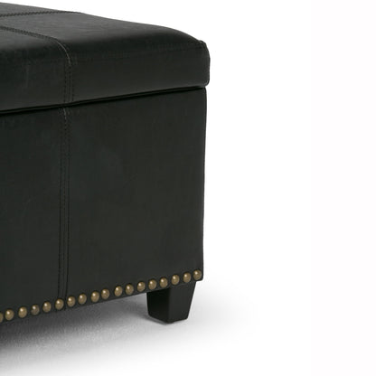 Kingsley - Large Storage Ottoman - Midnight Black