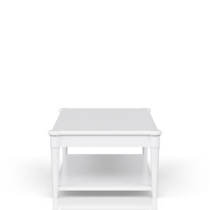 Cocktail Table With Two Storage Drawers And Casters - White