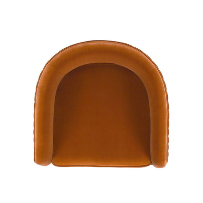 Mirah - Modern Open Barrel Dining Chair - Burnt Orange