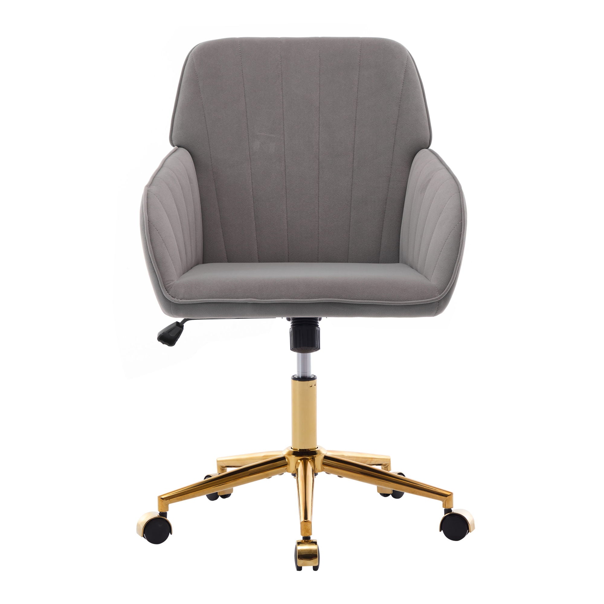 Adjustable Office Chair, Ergonomic Swivel Chair Velvet, Comfortable For Long Sitting - Gray