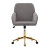 Adjustable Office Chair, Ergonomic Swivel Chair Velvet, Comfortable For Long Sitting - Gray