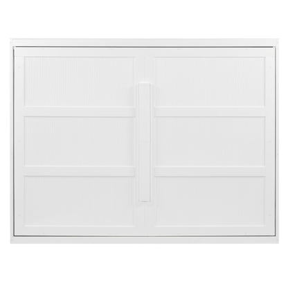 Queen Size Murphy Wall Bed Modern Design With LED Lights - White