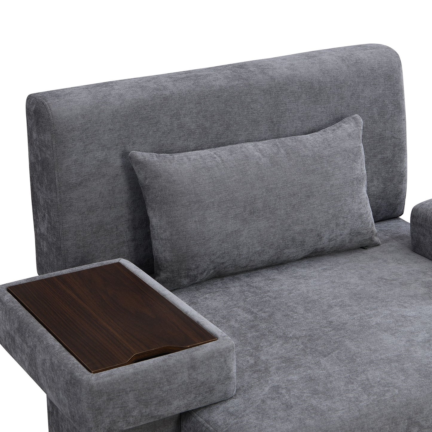 Modern Oversized Armchair, Wide Mid-Century Chair With Pillow Upholstered, Sturdy Wood Frame & Soft Cushion For Living Room - Gray