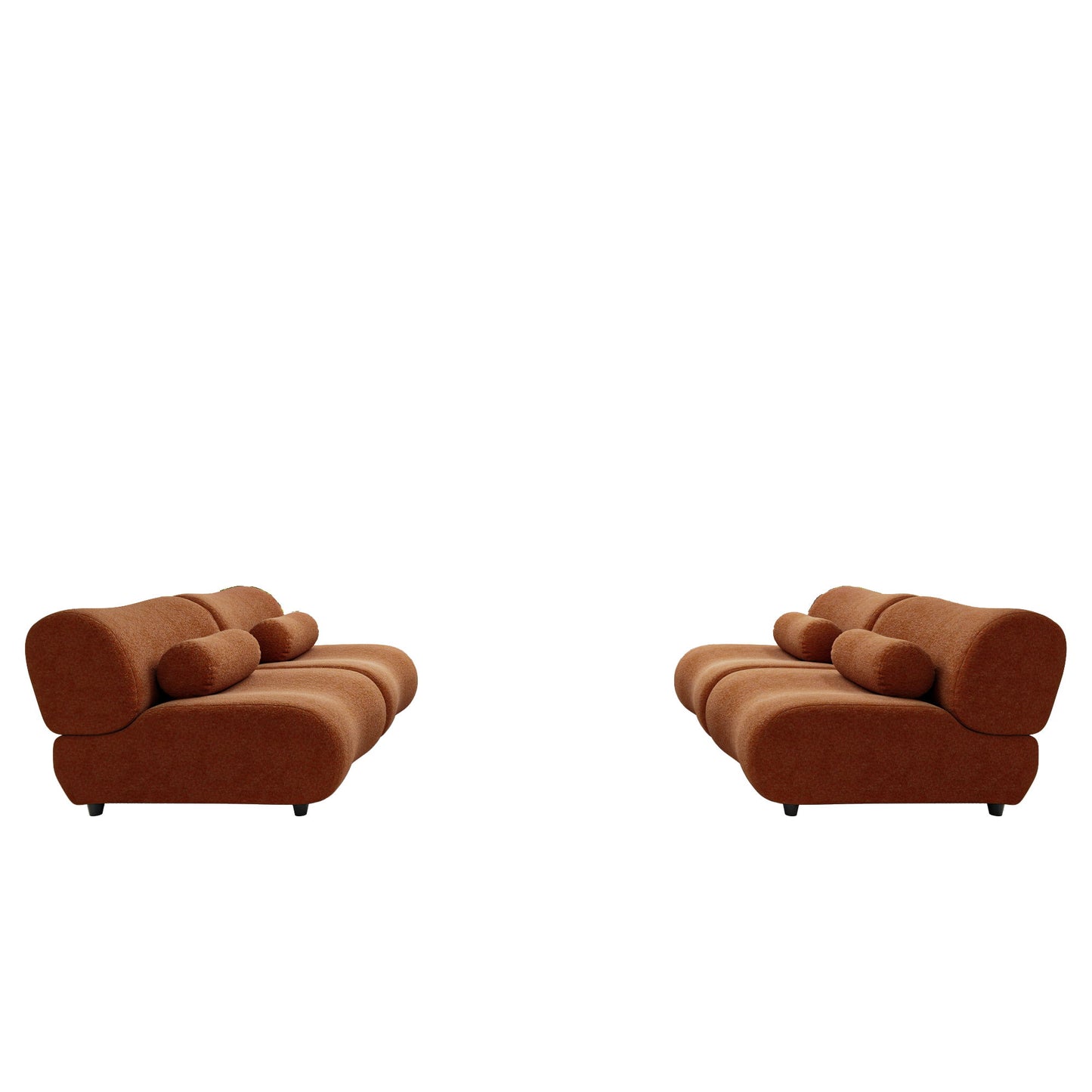 Modern L - Shaped Modular Sofa Set High Comfort Chenille Fabric, Freely Arrangeable For Living Room - Orange