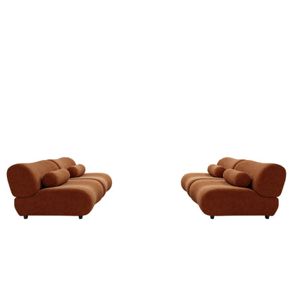 Modern L - Shaped Modular Sofa Set High Comfort Chenille Fabric, Freely Arrangeable For Living Room - Orange