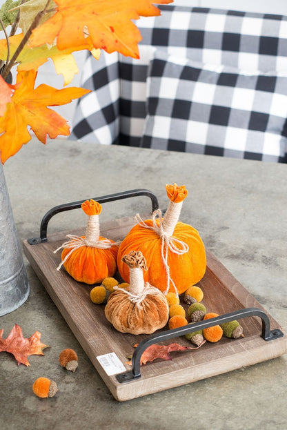 Pumpkin Ornament For Holiday Harvest Festival Fall Festival & Thanksgiving (Set of 6) - Brown Multi