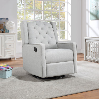 Milah - Gliding Swivel Recliner Tufted Brushed - Tweed Fabric