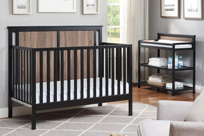 Connelly - 4 In 1 Convertible Crib - Black / Vintage Walnut