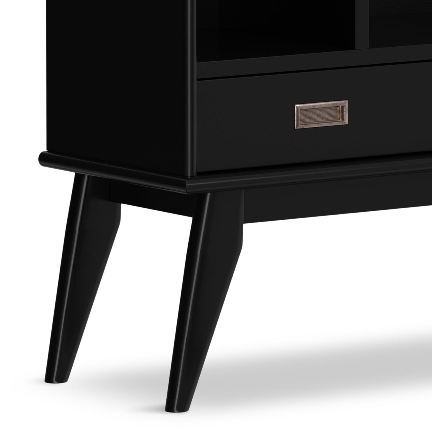Draper - Mid Century Wide Bookcase And Storage Unit - Black