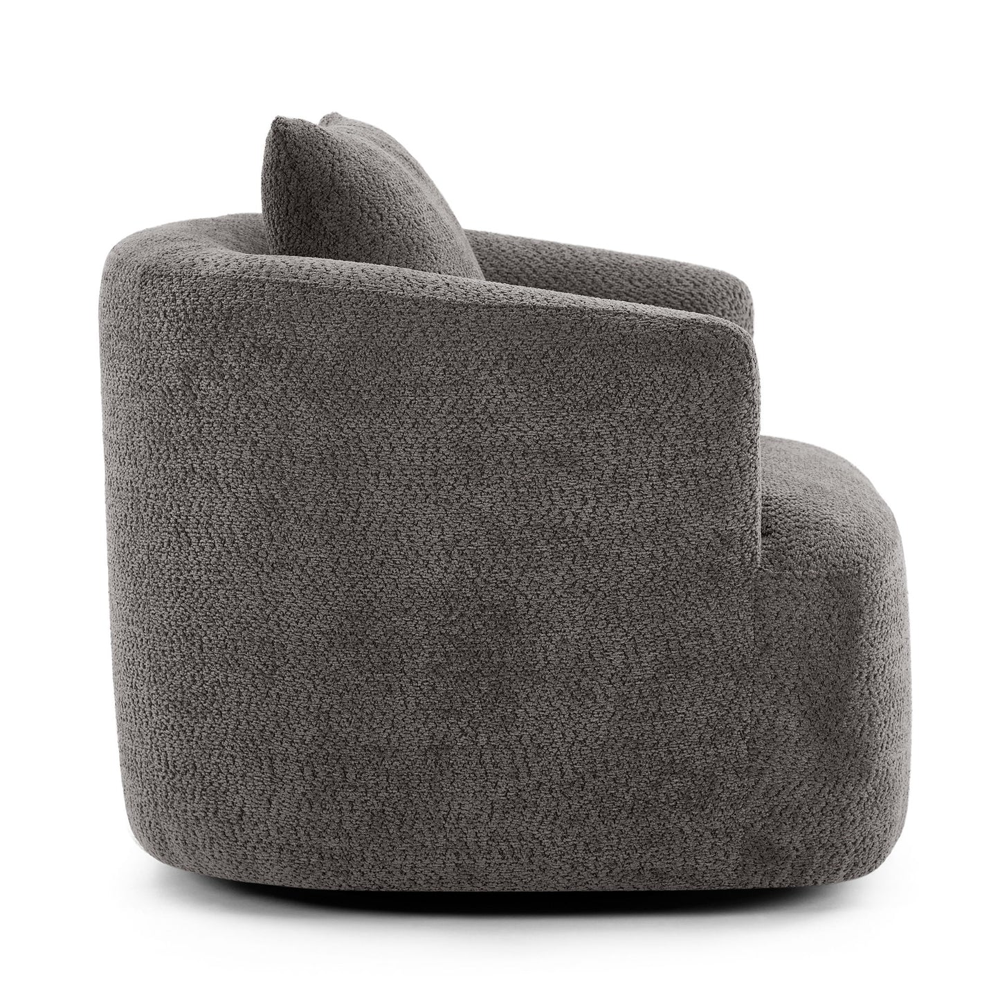 Chenille Upholstered 360ÔøΩÔøΩ Swivel Barrel Sofa Chair With Throw Pillow, Accent Chair For Living Room, Office And Hotel - Gray